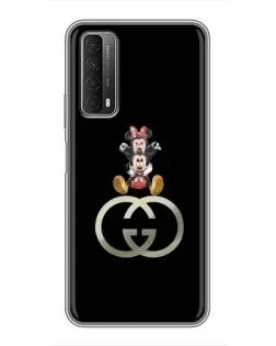 Чехол для Huawei P Smart 2021 с картинкой «Минни Маус на лого»