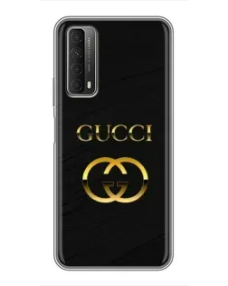 Чехол для Huawei P Smart 2021 с картинкой «Золотой логотип Gucci»