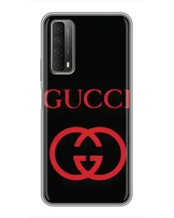 Чехол для Huawei P Smart 2021 с картинкой «Gucci — красный логотип»