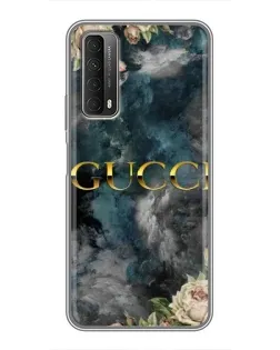 Чехол для Huawei P Smart 2021 с картинкой «Абстрактные цветы Gucci»