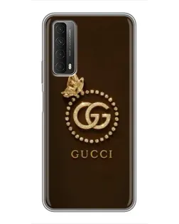 Чехол для Huawei P Smart 2021 с картинкой «Gucci — золотая бабочка»