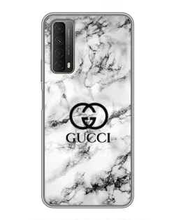 Чехол для Huawei P Smart 2021 с картинкой «Gucci — мраморный шик»