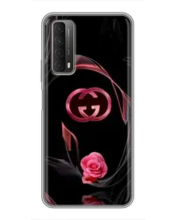 Чехол для Huawei P Smart 2021 с картинкой «Gucci — неоновая роза»