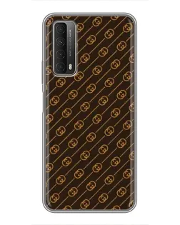Чехол для Huawei P Smart 2021 с картинкой «Gucci — золотые диагонали»
