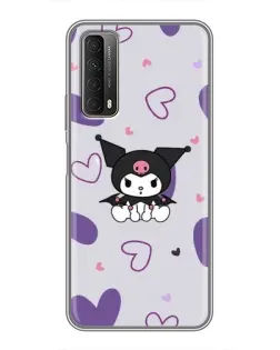 Чехол для Huawei P Smart 2021 с картинкой «Kuromi и лавандовые сердца»