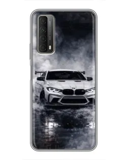 Чехол для Huawei P Smart 2021 с картинкой «BMW сквозь туман»