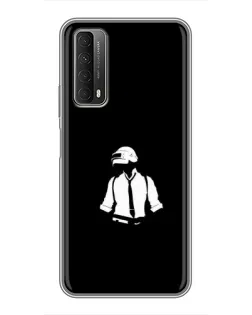 Чехол для Huawei P Smart 2021 с картинкой «PUBG — белый шлем»