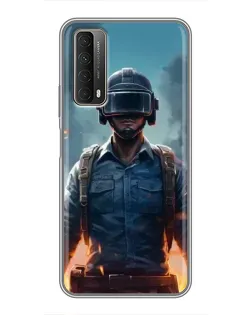 Чехол для Huawei P Smart 2021 с картинкой «PUBG — реалистичный герой»