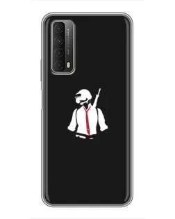 Чехол для Huawei P Smart 2021 с картинкой «PUBG — силуэт воина»