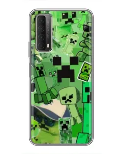 Чехол для Huawei P Smart 2021 с картинкой «Криперы Minecraft»