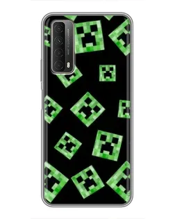 Чехол для Huawei P Smart 2021 с картинкой «Паттерн с криперами»