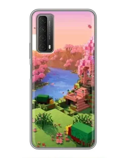 Чехол для Huawei P Smart 2021 с картинкой «Розовое дерево Minecraft»