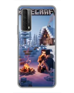 Чехол для Huawei P Smart 2021 с картинкой «Зимний Minecraft»