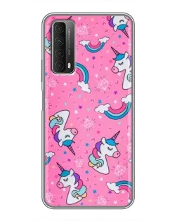 Чехол для Huawei P Smart 2021 с картинкой «Unicorn паттерн розовый»