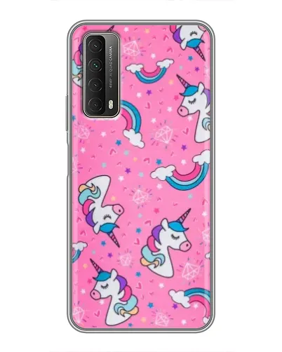Чехол для Huawei P Smart 2021 с картинкой «Unicorn паттерн розовый»