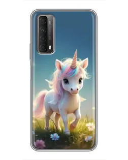 Чехол для Huawei P Smart 2021 с картинкой «Единорог на поляне»
