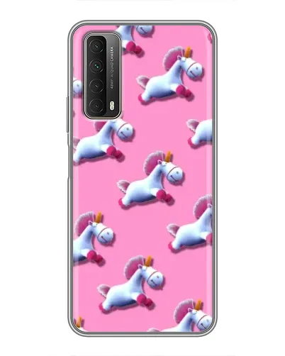 Чехол для Huawei P Smart 2021 с картинкой «Единороги на розовом»