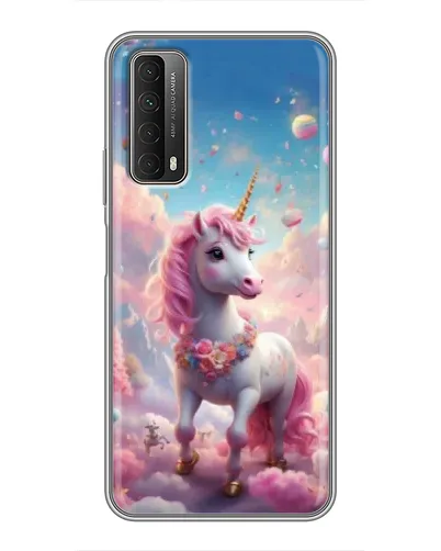 Чехол для Huawei P Smart 2021 с картинкой «Единорог среди облаков»