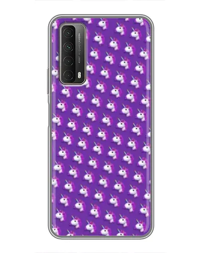 Чехол для Huawei P Smart 2021 с картинкой «Единороги на фиолетовом»