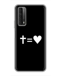 Чехол для Huawei P Smart 2021 с картинкой «Крест и Сердце»