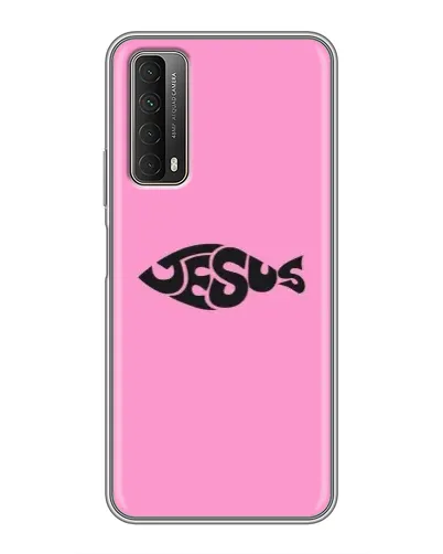 Чехол для Huawei P Smart 2021 с картинкой «Розовый символ  Jesus»