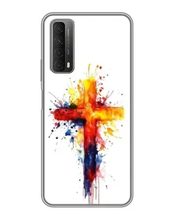 Чехол для Huawei P Smart 2021 с картинкой «Акварельный крест»