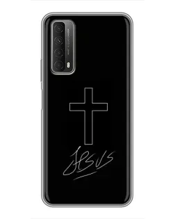 Чехол для Huawei P Smart 2021 с картинкой «Графический крест Jesus»