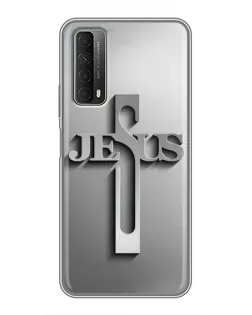 Чехол для Huawei P Smart 2021 с картинкой «Металлический крест Jesus»