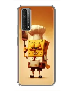 Чехол для Huawei P Smart 2021 с картинкой «Губка Боб повар»