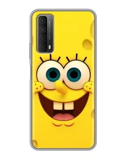 Чехол для Huawei P Smart 2021 с картинкой «Губка Боб улыбка»