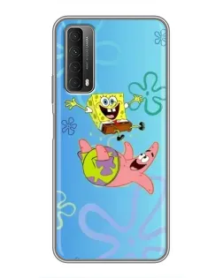 Чехол для Huawei P Smart 2021 с картинкой «Спанч Боб и Патрик»