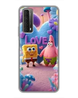 Чехол для Huawei P Smart 2021 с картинкой «Губка Боб Патрик»