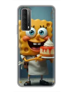 Чехол для Huawei P Smart 2021 с картинкой «Повар Спанч Боб»