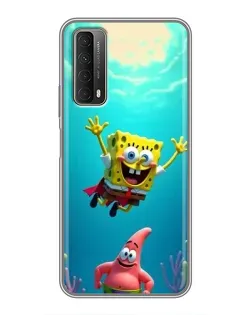 Чехол для Huawei P Smart 2021 с картинкой «Спанч Боб под водой»