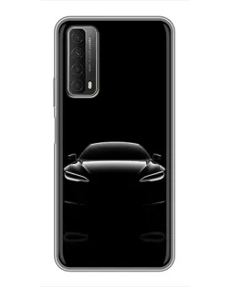 Чехол для Huawei P Smart 2021 с картинкой «Силуэт Tesla Night»