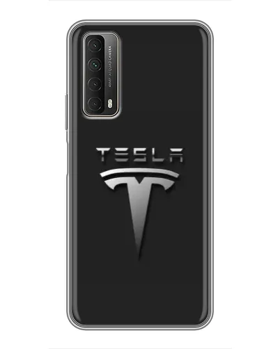 Чехол для Huawei P Smart 2021 с картинкой «Стальной логотип Tesla» Чехол для Huawei P Smart 2021 с картинкой «Стальной логотип Tesla»