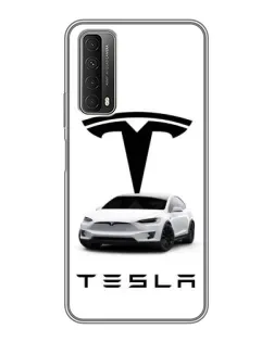 Чехол для Huawei P Smart 2021 с картинкой «Tesla White Style»