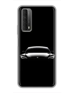Чехол для Huawei P Smart 2021 с картинкой «Фары Tesla Night»