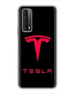 Чехол для Huawei P Smart 2021 с картинкой «Tesla Red Logo»