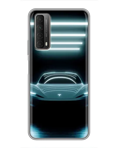 Чехол для Huawei P Smart 2021 с картинкой «Tesla в неоне» Чехол для Huawei P Smart 2021 с картинкой «Tesla в неоне»
