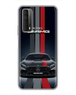 Чохол для Huawei P Smart 2021 з картинкою «Mercedes — білий карбон»