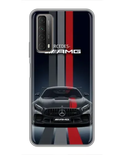 Чехол для Huawei P Smart 2021 с картинкой «Mercedes — белый карбон» Чехол для Huawei P Smart 2021 с картинкой «Mercedes — белый карбон»