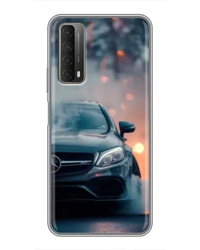 Чехол для Huawei P Smart 2021 с картинкой «Mercedes — ночной город» Чехол для Huawei P Smart 2021 с картинкой «Mercedes — ночной город»