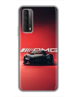 Чехол для Huawei P Smart 2021 с картинкой «Mercedes AMG — красная линия»
