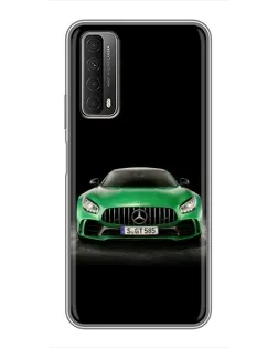 Чехол для Huawei P Smart 2021 с картинкой «Mercedes — неоновый лого»