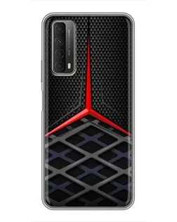 Чехол для Huawei P Smart 2021 с картинкой «Mercedes Carbon Grid»