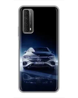 Чехол для Huawei P Smart 2021 с картинкой «Ночной Mercedes EQ»