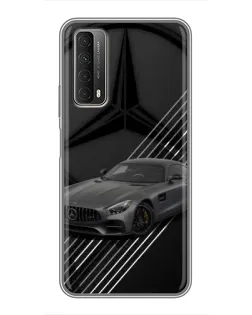 Чехол для Huawei P Smart 2021 с картинкой «Mercedes AMG — графика»