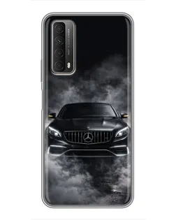 Чехол для Huawei P Smart 2021 с картинкой «Mercedes в дыму»