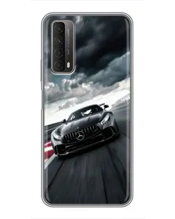 Чехол для Huawei P Smart 2021 с картинкой «Гоночный Mercedes AMG»